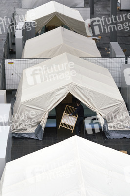 Zeltunterkünfte für ukrainische Flüchtlinge in Hannover