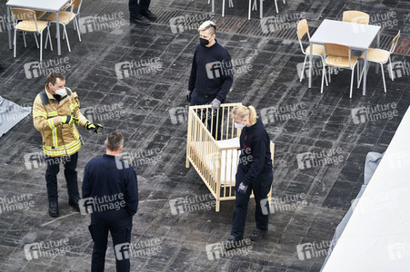 Zeltunterkünfte für ukrainische Flüchtlinge in Hannover