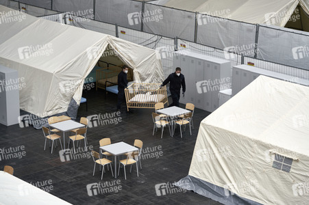 Zeltunterkünfte für ukrainische Flüchtlinge in Hannover