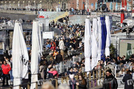 Die Rheinuferpromenade in Düsseldorf.
