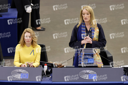 Plenardebatte zur Sicherheitslage nach dem russischen Einmarsch in die Ukraine im EU-Parlament in Straßburg