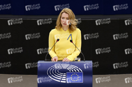 Plenardebatte zur Sicherheitslage nach dem russischen Einmarsch in die Ukraine im EU-Parlament in Straßburg