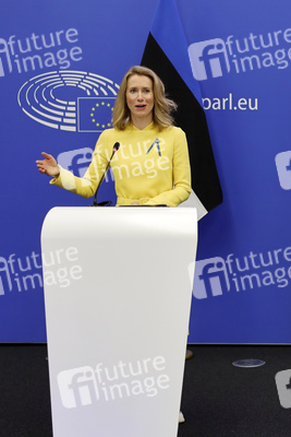Pressekonferenz zur Sicherheitslage nach dem russischen Einmarsch in die Ukraine im EU-Parlament in Straßburg