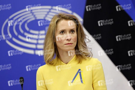 Pressekonferenz zur Sicherheitslage nach dem russischen Einmarsch in die Ukraine im EU-Parlament in Straßburg