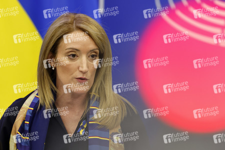 Pressekonferenz zur Sicherheitslage nach dem russischen Einmarsch in die Ukraine im EU-Parlament in Straßburg