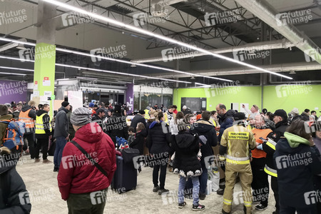 Erstaufnahmelager für ukrainische Flüchtlinge in Korczowa