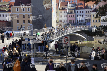 Menschenkette gegen Ukraine-Krieg in Görlitz