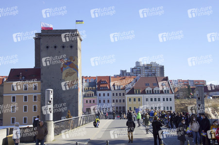 Menschenkette gegen Ukraine-Krieg in Görlitz