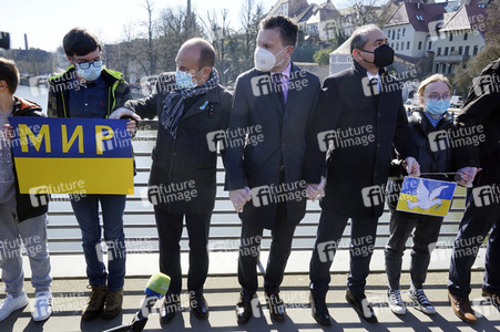 Menschenkette gegen Ukraine-Krieg in Görlitz