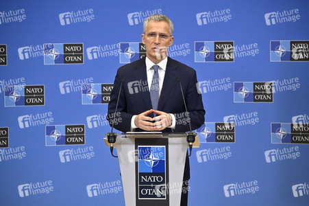 Pressekonferenz mit Jens Stoltenberg im NATO Hauptquartier in Brüssel