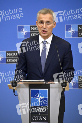 Pressekonferenz mit Jens Stoltenberg im NATO Hauptquartier in Brüssel