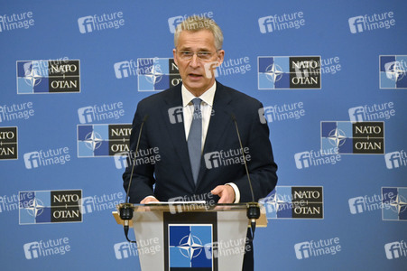 Pressekonferenz mit Jens Stoltenberg im NATO Hauptquartier in Brüssel