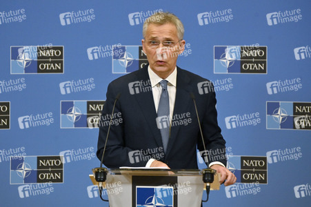 Pressekonferenz mit Jens Stoltenberg im NATO Hauptquartier in Brüssel