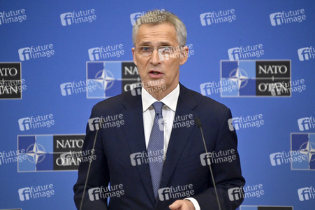 Pressekonferenz mit Jens Stoltenberg im NATO Hauptquartier in Brüssel