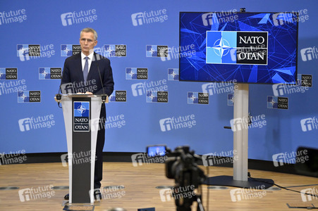 Pressekonferenz mit Jens Stoltenberg im NATO Hauptquartier in Brüssel