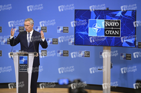 Pressekonferenz mit Jens Stoltenberg im NATO Hauptquartier in Brüssel