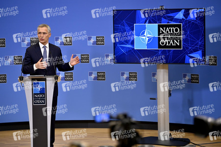 Pressekonferenz mit Jens Stoltenberg im NATO Hauptquartier in Brüssel