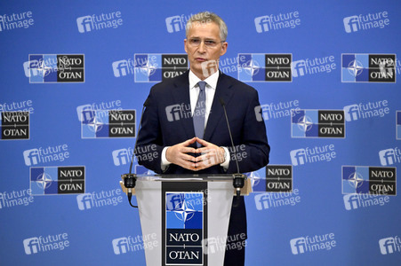 Pressekonferenz mit Jens Stoltenberg im NATO Hauptquartier in Brüssel