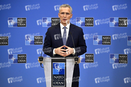 Pressekonferenz mit Jens Stoltenberg im NATO Hauptquartier in Brüssel