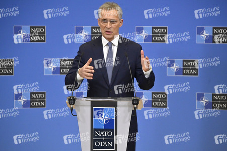 Pressekonferenz mit Jens Stoltenberg im NATO Hauptquartier in Brüssel