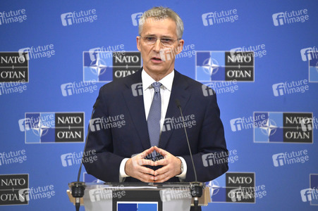 Pressekonferenz mit Jens Stoltenberg im NATO Hauptquartier in Brüssel
