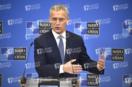 Pressekonferenz mit Jens Stoltenberg im NATO Hauptquartier in Brüssel