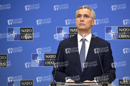 Pressekonferenz mit Jens Stoltenberg im NATO Hauptquartier in Brüssel