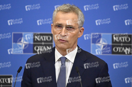 Pressekonferenz mit Jens Stoltenberg im NATO Hauptquartier in Brüssel