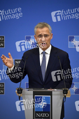 Pressekonferenz mit Jens Stoltenberg im NATO Hauptquartier in Brüssel