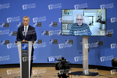 Pressekonferenz mit Jens Stoltenberg im NATO Hauptquartier in Brüssel