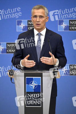 Pressekonferenz mit Jens Stoltenberg im NATO Hauptquartier in Brüssel