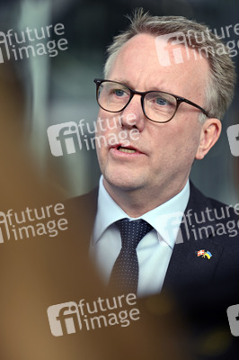Pressestatement von Morten Bodskov im NATO Hauptquartier in Brüssel
