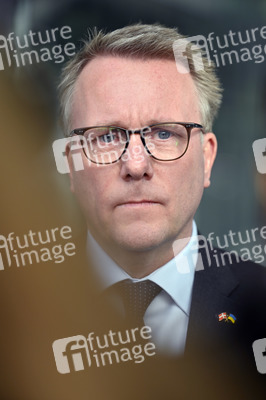 Pressestatement von Morten Bodskov im NATO Hauptquartier in Brüssel