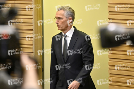 Pressekonferenz mit Jens Stoltenberg im NATO Hauptquartier in Brüssel