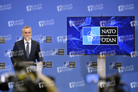 Pressekonferenz mit Jens Stoltenberg im NATO Hauptquartier in Brüssel