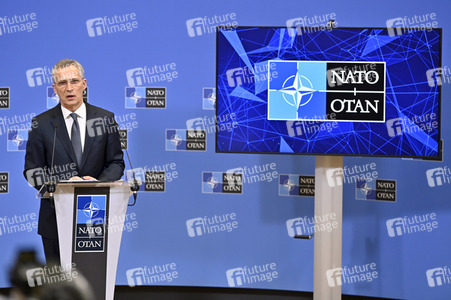 Pressekonferenz mit Jens Stoltenberg im NATO Hauptquartier in Brüssel