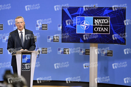 Pressekonferenz mit Jens Stoltenberg im NATO Hauptquartier in Brüssel
