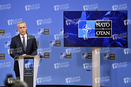 Pressekonferenz mit Jens Stoltenberg im NATO Hauptquartier in Brüssel