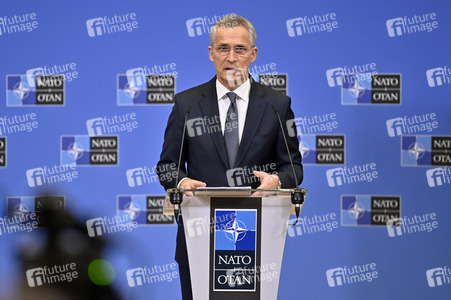 Pressekonferenz mit Jens Stoltenberg im NATO Hauptquartier in Brüssel