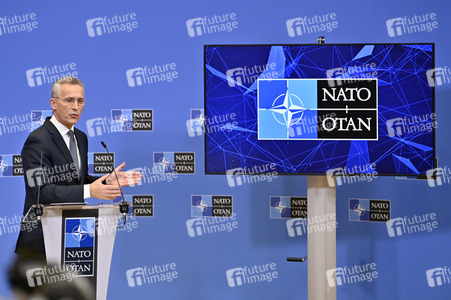 Pressekonferenz mit Jens Stoltenberg im NATO Hauptquartier in Brüssel