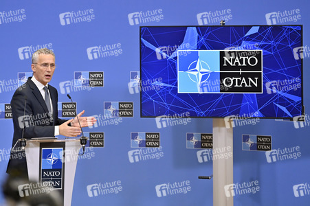 Pressekonferenz mit Jens Stoltenberg im NATO Hauptquartier in Brüssel