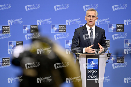 Pressekonferenz mit Jens Stoltenberg im NATO Hauptquartier in Brüssel