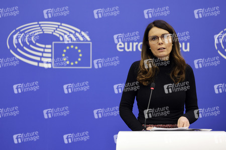 Pressekonferenz über den EU-weiten Umgang mit Batterien und Altbatterien im EU-Parlament in Straßburg