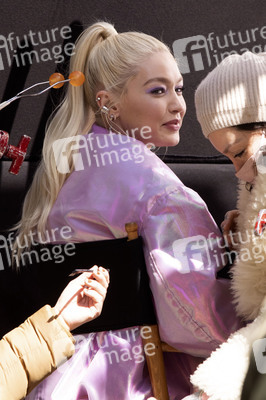 Dreharbeiten mit Gigi Hadid in New York
