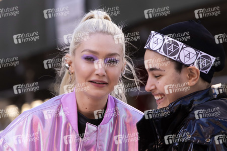 Dreharbeiten mit Gigi Hadid in New York