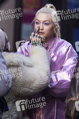 Dreharbeiten mit Gigi Hadid in New York