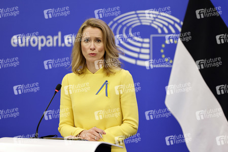 Pressekonferenz zur Sicherheitslage nach dem russischen Einmarsch in die Ukraine im EU-Parlament in Straßburg