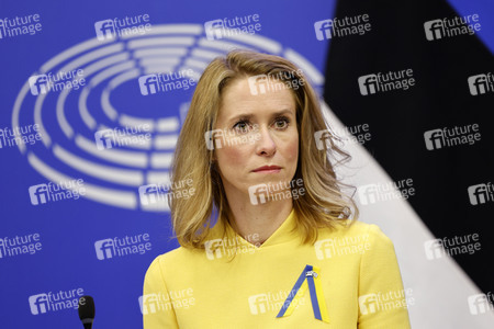 Pressekonferenz zur Sicherheitslage nach dem russischen Einmarsch in die Ukraine im EU-Parlament in Straßburg