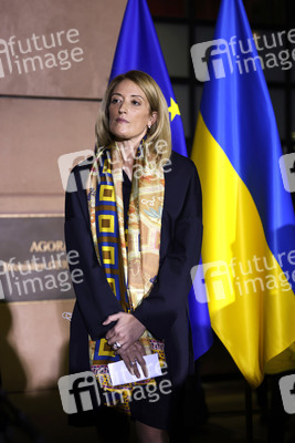 Kundgebung zur Unterstützung der Ukraine vor dem EU-Parlament in Straßburg