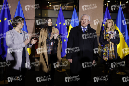 Kundgebung zur Unterstützung der Ukraine vor dem EU-Parlament in Straßburg